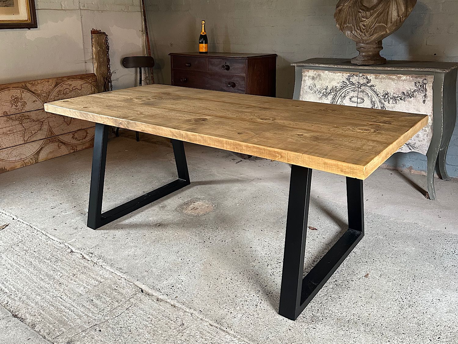 Small Trapeze Rustic Dining Table